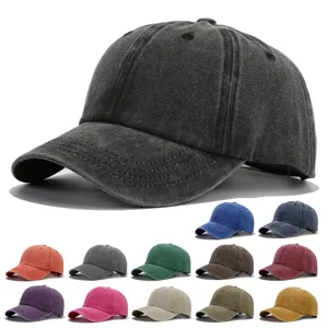 Washed Vintage Cotton Baseball Cap Outdoor Sun Protection Distressed Curved Brim Adjustable Casual Dad Hat Unisex