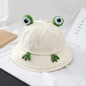 Cute frog bucket hat for women men summer sun protection cotton canvas fisherman cap fashion.
