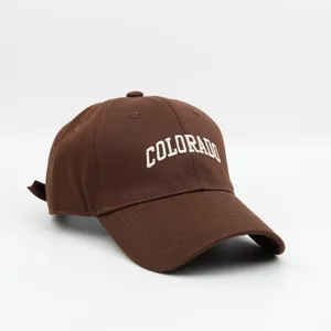 Brown embroidered baseball cap for women and men, casual outdoor sun protection duck hat.