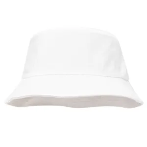 Cappello da pescatore bianco tinta unita classico per protezione solare estiva.