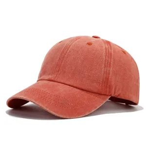 Vintage washed distressed baseball cap for outdoor sun protection, classic dad hat style.