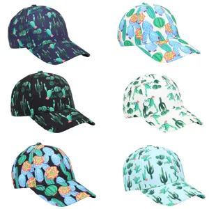 Casquette de Baseball Imprimé Unisexe Motif Cactus Décontracté Protection Solaire Chapeau de Mode Ajustable Casquette de Sport