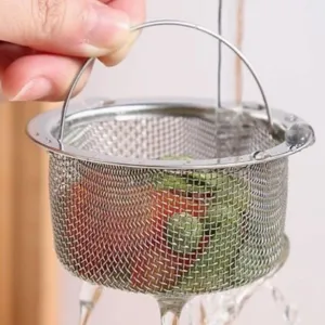 Edelstahl Küchenspüle Siebkorb mit Griff Feines Mesh Abflussfilter für Becken Abfallfänger