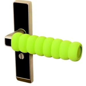Bright green foam door handle cover, child safety anti-collision thick spiral door knob guard.