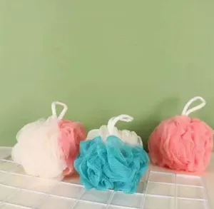 Set de esponja de ducha de malla colorida, esponja de baño suave para la limpieza corporal.