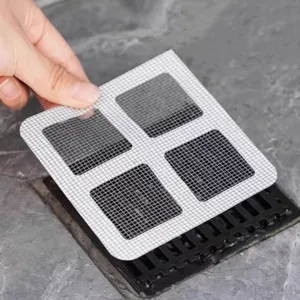 Disposable self-adhesive floor drain mesh sticker, anti-clogging hair filter for kitchen sink.