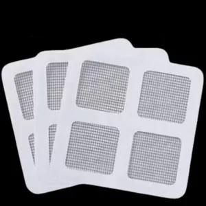 Detailed view of disposable self-adhesive floor drain mesh stickers for anti-clogging.