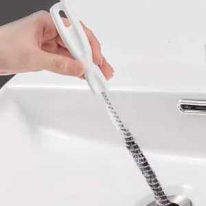 Cepillo flexible para limpiar tuberías de fregadero, ideal para eliminar pelos y atascos.
