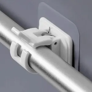 Klebe Vorhangstangen Halterung Detail, lochfreier Wandhalter für horizontale Stangen stabil.