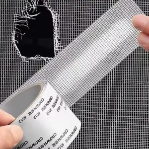 Cinta de reparación para mosquitera adhesiva de malla para ventanas rotas y agujeros.