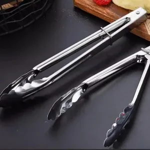 Stainless Steel Food Tong Plum Blossom Bread Barbecue Anti Burn Clip Kitchen Baking Tool Buffet Tong
