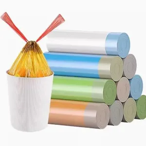 Haushalt Kordelzug Müllbeutel, mehrfarbige Einweg Plastiktüten, tragbar und praktisch.