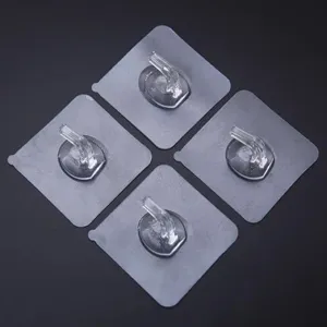 Transparenter spurloser Wandhaken, nagelfreier Klebeaufhänger für Küche und Bad.