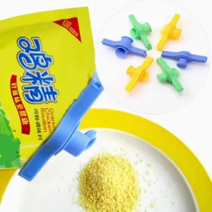 Praktischer Plastik Verschlussclip mit Ausgiesser für Küchen-Frischhaltebeutel und Snacks