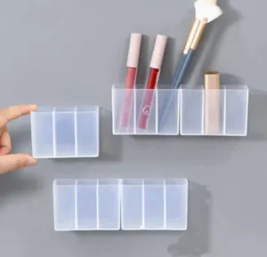 Wandmontierte transparente Acryl Lippenstift Aufbewahrungsbox Mehrgitter Make-up Organizer bad.