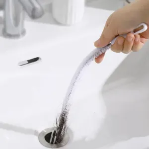 Cepillo de Limpieza Flexible para Tuberías Plástico Herramienta Limpiadora de Pelo para Cocina Baño