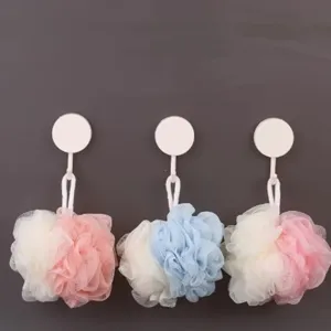 Paquete de 3 Esponjas de Baño de Malla Suave Puf de Ducha con Ganchos para Exfoliar Cuerpo