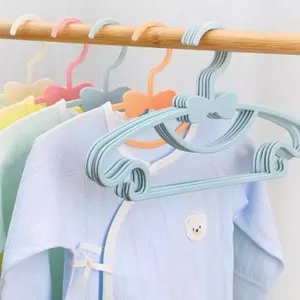 Children plastic clothes hangers cute bow design colorful baby clothes drying rack