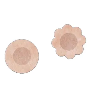Disposable nude nipple covers, round and floral shape breathable adhesive chest stickers.