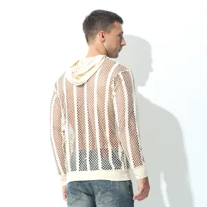 Andras monohromo diapneo kapoyche diktyo casual makrymaniko athlitiko sportswear top