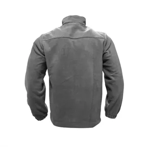 Herren Fleecejacke Herbst Winter Outdoor Stehkragen Warme Reißverschluss Jacke Grau