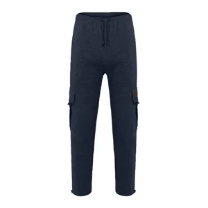 Men thick fleece cargo sweatpants with pockets drawstrings casual winter thermal trousers