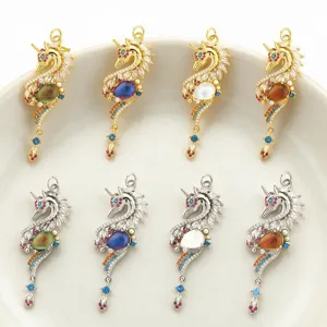 Exquisites Seepferdchen Anhänger DIY Schmuck Zubehör, bunte Zirkon Kristall Charm Basteln.