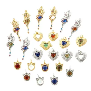 Süße Einhorn Seepferdchen Herz Katzen Gesicht DIY Schmuck Anhänger für Handgemachte Halsketten.
