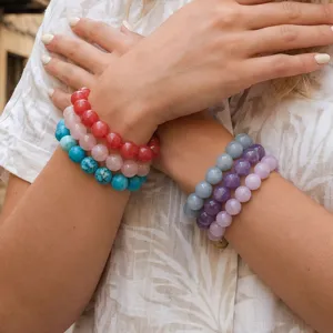 Prachtige kleurrijke kralen stretch armbanden set in stijlvolle Boheemse stijl.
