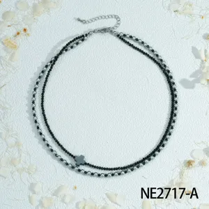 Dubbellaagse kralenketting met kruis hanger mode sieraden dames stijlvol accessoire cadeau