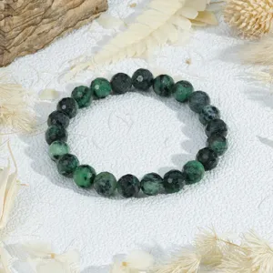 Vintage edelsteen kralen armband voor vrouwen, elegante facet kristal stretch sieraden.