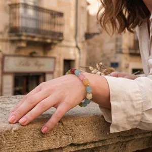 Kleurrijke tourmalijn edelsteen vierkante kralen armband mode fijne sieraden stacking