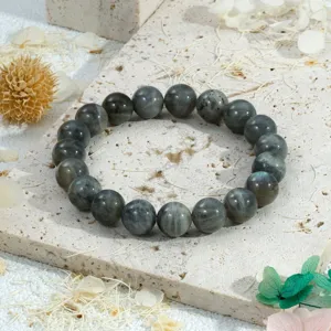 Grijze kristal parel armband minimalistische edelsteen sieraden voor dagelijks gebruik