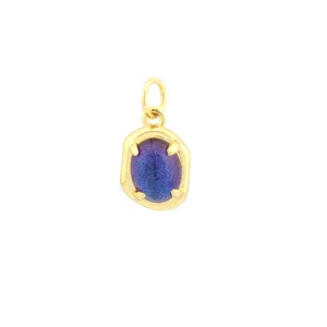 Gold Plated Irregular Blue Glitter Pendant Jewelry Accessory for DIY Necklace Bracelet