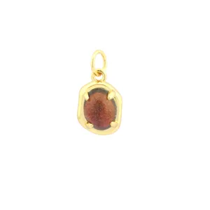 18K gold plated iridescent gemstone pendant charm for DIY bracelet necklace jewelry making.