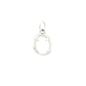 Silver tone irregular claw metal pendant close-up, perfect DIY jewelry making accessory detail.
