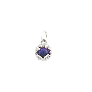 Silver-toned gemstone charm pendant detail, creative DIY jewelry accessory close-up