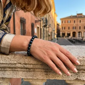 Blauwe tigerogen edelsteen kraal armband voor heren en dames retro sieradenaccessoire.