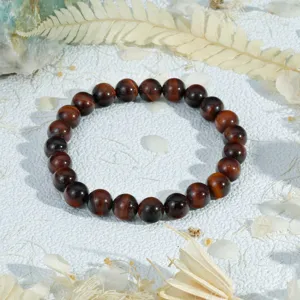 Rood Tijgeroog Kralen Armband Halfedelsteen Sieraden Mode Accessoire Prachtig Nieuw