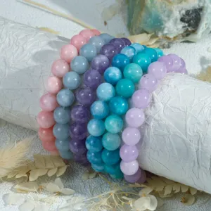 Vintage Morandi kleurrijke kraal elastische armband stapelbaar gelaagde mode sieraden