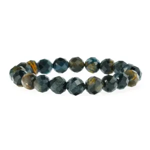 Blauw Tijagoog gefacetteerd kraal armband natuursteen sieraden cadeau voor dames heren