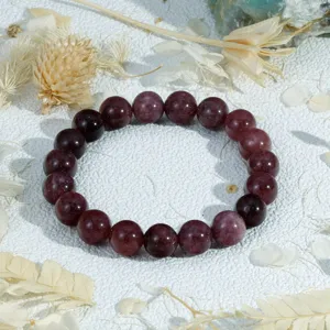Vintage paarse kralen elastische armband, mooie retro stijl, perfect voor dagelijks dragen.