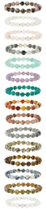 Faceted gemstone bracelet multi-color stackable crystal stone jewelry style variants set.