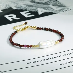 Europees Franse onregelmatige halfedelstenen armband retro niche kralen sieraden luxe