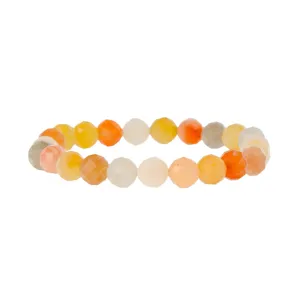 Kleurrijke gefacetteerde edelsteen kraal armband, elegante elastische stapelbare sieraden.