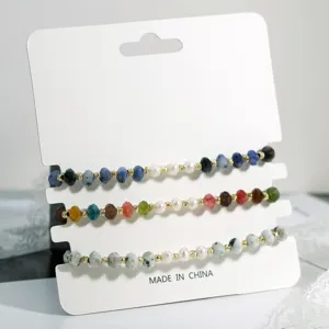 Boheemse halfedelstenen kralen armband set, multi-layer stapelbaar ontwerp voor dagelijks gebruik.