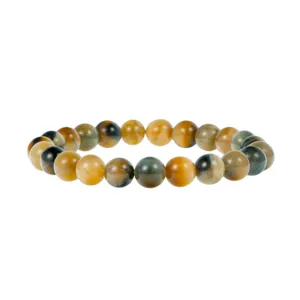 Kleurrijk tijgeroog edelsteen kralen armband, glad gepolijste natuursteen mode sieraden voor dagelijks.
