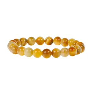 Natuurlijke tijgeroog edelsteen kraal armband voor dames en heren, vintage stijl sieraden.