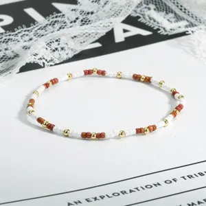 Zarte bunte Rocailles Perlen stapelbares Armband handgemachter minimalistischer Schmuck