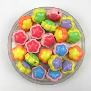 Colorful acrylic flower beads loose beads diy for phone charms jewelry accessories.